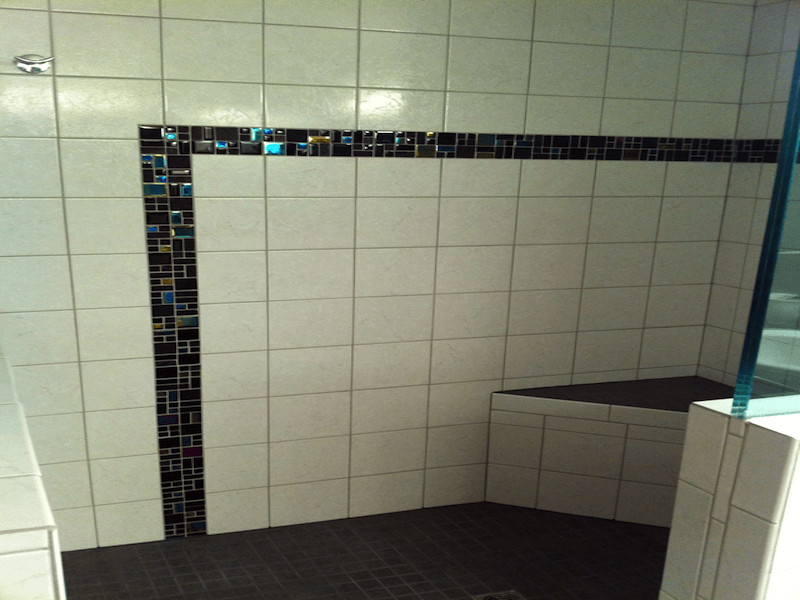  Shower tile without glass enclosure 
