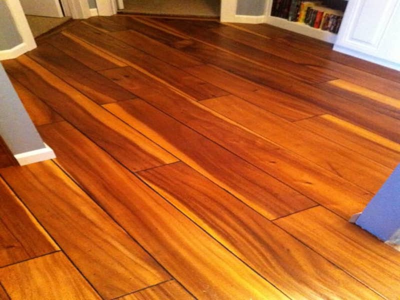 Cherry wood flooring in this entire home