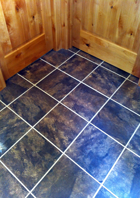  Blue tile floor 