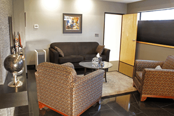  Professional office reception area. 