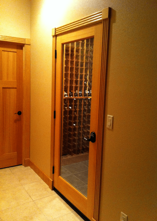  Wine room with glass door 