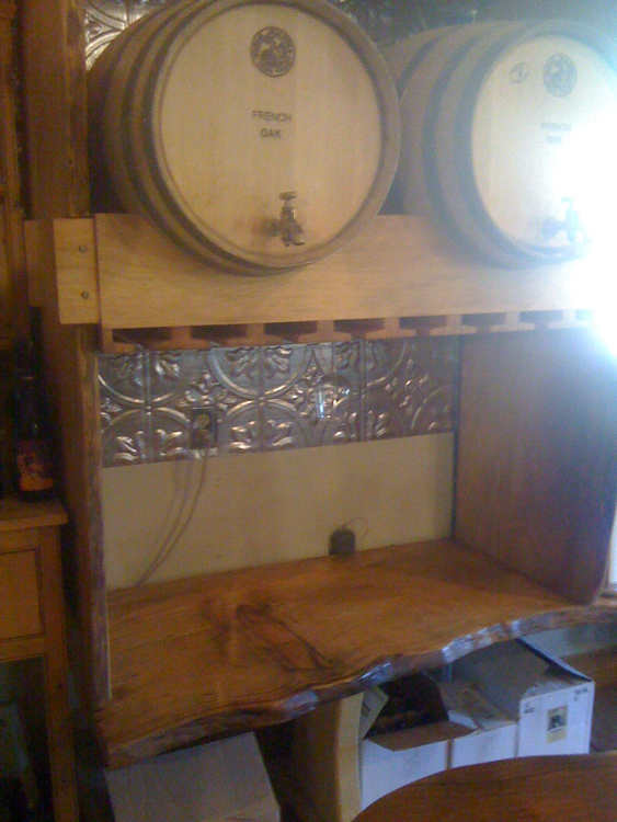  Wine keg rack and countertop 